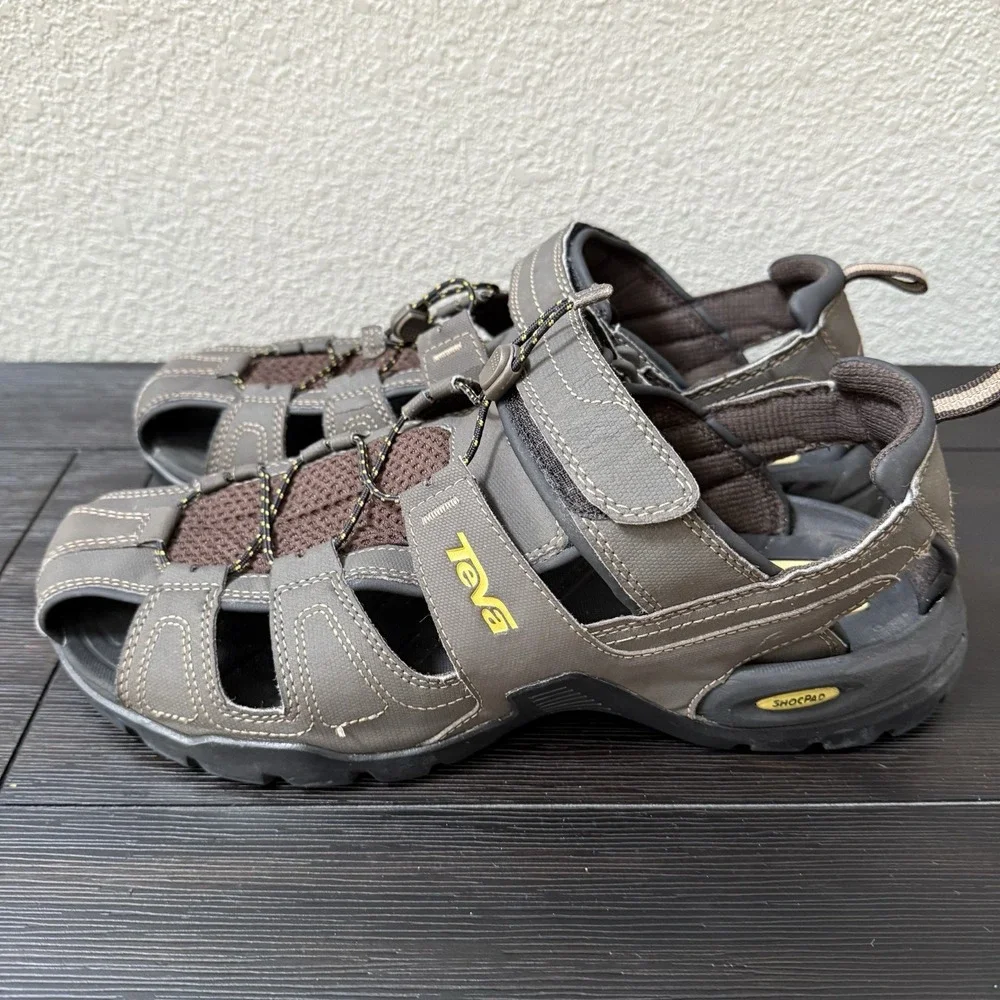 Teva Shoes Mens Size 12 1001116 Closed Toe Sandals‎ ShocPad Brown Outdoor Hiking